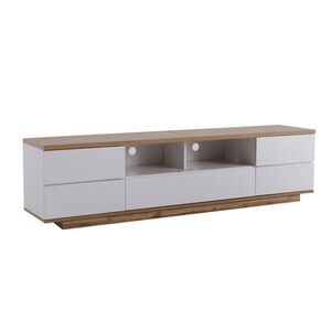 Redom TV stolek 180/46/38 cm s 5 dvířky a 2 otevřenými přihrádkami z MDF, Bílá obraz