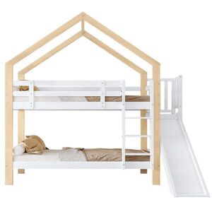Redom PALANDA 90/200 cm s domečkovým designem, skluzavkou a třístupňovým žebříkem, Bílá obraz