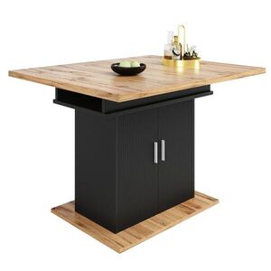 OKWISH JÍDELNÍ stůl 110-140/70/76 cm černý z MDF rozkládací s úložným prostorem obraz