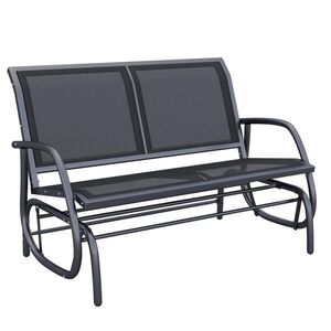 Modfu ZAHRADNÍ houpačka z kovu 120x70x85 cm černá s houpací funkcí pro 2 osoby, nosnost 200 kg obraz
