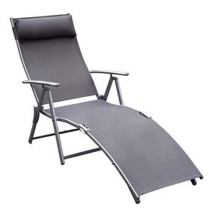Modfu POLOHOVACÍ lehátko z kovu 137x63, 5x100, 5 cm šedé s 7polohovým opěradlem a skládací konstrukcí obraz