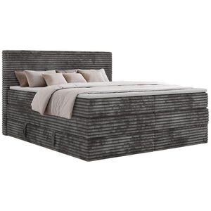 MKS POSTEL BOXSPRING TILION KING 160/200 - Šedá Manšestr - H3 - Topper Visco obraz