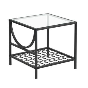 Urban Meuble ODKLÁDACÍ STOLEK 45x45x45 cm čtvercový sklo černý obraz