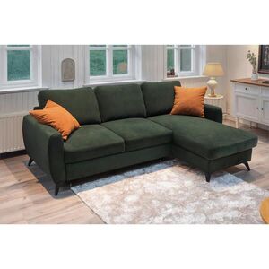 MID.YOU ROHOVÁ ROZKLÁDACÍ POHOVKA, kov, textil, kompozitní dřevo, tmavě zelená obraz