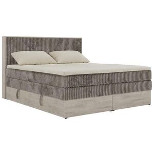 MKS POSTEL BOXSPRING NORDIC KING 200/200 - Světle hnědá Manšestr - Topper Visco - H4 obraz
