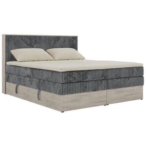 MKS POSTEL BOXSPRING NORDIC KING 140/200 - Šedá Manšestr - Topper Visco - H4 obraz