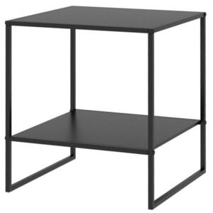 Redom ODKLÁDACÍ stolek 40/40/45 cm s otevřenou policí a ocelovým rámem, Černá obraz