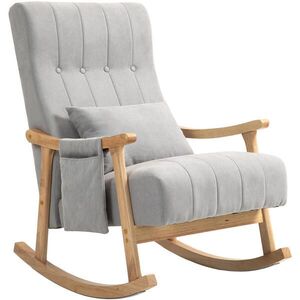 Redom HOUPACÍ křeslo 65/90/98 cm s bederním polštářem, boční kapsou a polyesterovým potahem, Šedá obraz