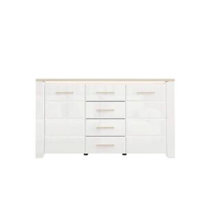 Carryhome KOMODA, bílá, dub bianco, 154/88/40 cm obraz