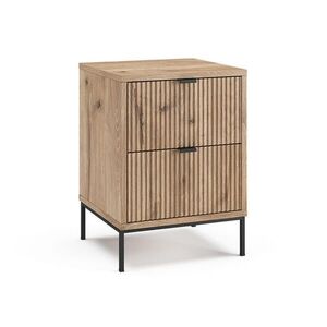 Vicco NOČNÍ STOLEK Eliza, Dub Viking/Černá, 40 x 55.4 cm se 2 zásuvkami obraz