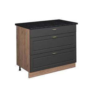 Vicco SPODNÍ SKŘÍŇKA KUCHYŇSKÉ LINKY Fame-Line, Anthrazit-Gold Landhaus/Zlatý mocný dub, 100 cm, PD Antracit obraz