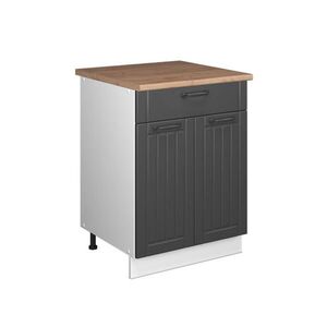 Vicco SPODNÍ SKŘÍŇKA PRO DŘEZ/VARNOU DESKU Fame-Line, Tmavě šedá/Bílá, 60 cm se zásuvkou, PD Dub obraz