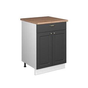 Vicco SPODNÍ SKŘÍŇKA PRO DŘEZ/VARNOU DESKU Fame-Line, Anthrazit-Gold Landhaus/Bílá, 60 cm se zásuvkou, PD Dub obraz
