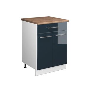Vicco SPODNÍ SKŘÍŇKA PRO DŘEZ/VARNOU DESKU Fame-Line, Tmavě modrá s vysokým leskem/Bílá, 60 cm se zásuvkou, PD Dub obraz