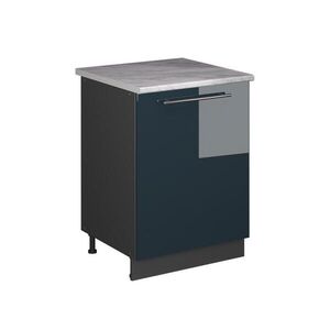 Vicco SPODNÍ SKŘÍŇKA KUCHYŇSKÉ LINKY Fame-Line, Tmavě modrá s vysokým leskem/Antracit, 60 cm 1 dvířka s pracovní deskou obraz