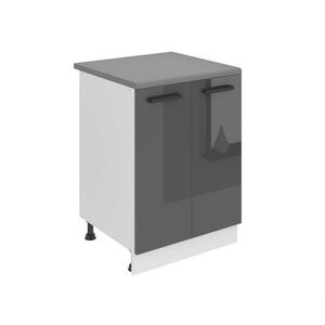 B BELINI GROUP KUCHYŇSKÁ SPODNÍ SKŘÍŇKA 60 cm SD2 s pracovní deskou, 2 dvířka, Stříbrná lesklá obraz