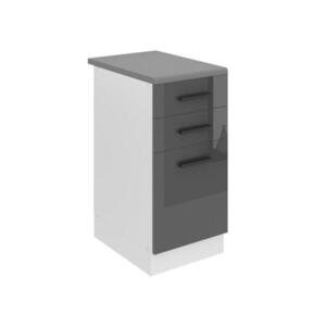B BELINI GROUP KUCHYŇSKÁ SPODNÍ SKŘÍŇKA 40 cm s pracovní deskou, Stříbrná lesklá obraz