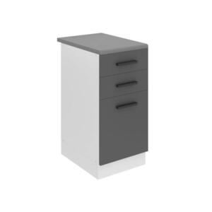 B BELINI GROUP KUCHYŇSKÁ SPODNÍ SKŘÍŇKA 40 cm, s pracovní deskou, se zásuvkami, Stříbrná matná obraz