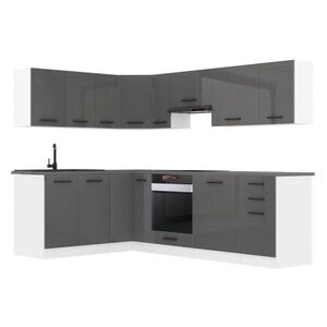B BELINI GROUP KUCHYNĚ ve tvaru L Janet, bez pracovních desek, Stříbrná lesklá obraz