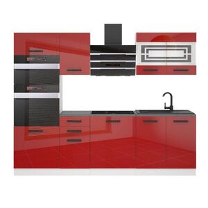 B BELINI GROUP KUCHYŇSKÁ LINKA Tracy 240 cm, bez pracovních desek, Červená lesklá obraz