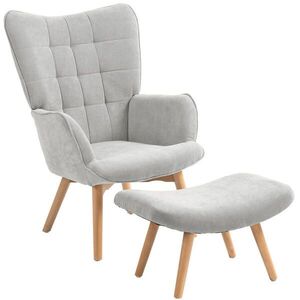 Redom KŘESLO s podnožkou 72/80/101 cm čalouněné, pro odpočinek, polyester, Šedá obraz
