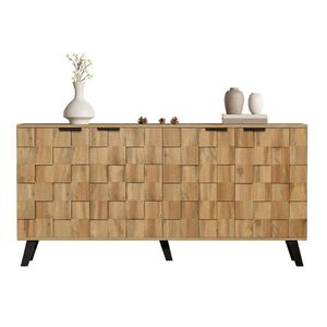 Modfu SIDEBOARD z dřevotřísky 160, 5x35, 5x78 cm dekor dřeva se 4 dvířky a nastavitelnými policemi obraz