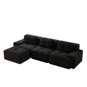 Modfu MODULÁRNÍ pohovka z manšestru 293x177x69 cm černá bez montáže s hlubokým sedem a měkkým pohodlím obraz