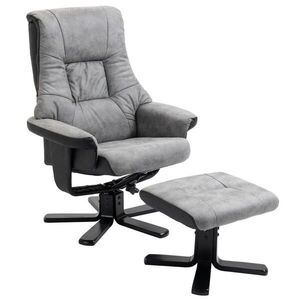 Redom RELAXAČNÍ křeslo 78/82, 5/109 cm otočné, polohovací s podnožkou, polyester, Šedá obraz