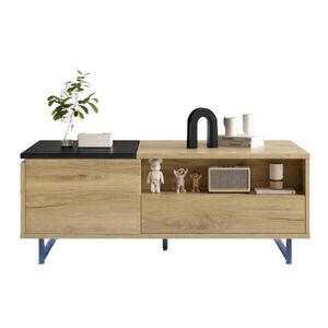 OKWISH KONFERENČNÍ stolek 103, 5/50/27, 5 cm přírodní z technického dřeva s LED osvětlením a zvedací deskou obraz