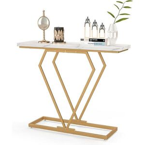 COSTWAY KONZOLOVÝ STOLEK 80 cm bílý obraz