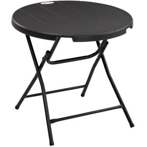 Modfu ZAHRADNÍ stůl z oceli a HDPE 80x80x73 cm tmavě šedý skládací v dřevěném dekoru pro 4 osoby obraz