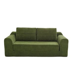 Modfu ROZKLÁDACÍ podlahová pohovka z tkaniny 179x95x79 cm armádně zelená 2 v 1 pro sezení i spaní obraz