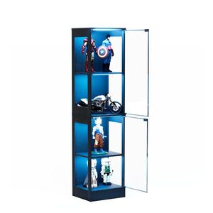 OKWISH VITRÍNA 40/35/165 cm v odstínu akácie z ABS s LED osvětlením a dotykovým otevíráním obraz