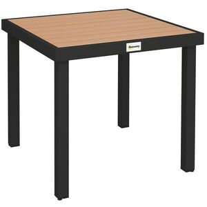OKWISH ZAHRADNÍ stůl 78/78/74 cm přírodní dřevo z hliníku s odolnou deskou v dekoru dřeva obraz