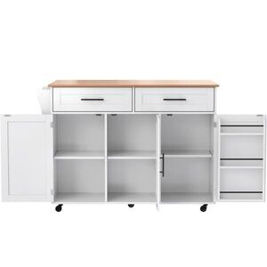 OKWISH SERVÍROVACÍ vozík 129/46(71)/91, 5 cm bílý z MDF s výklopnou deskou a kolečky obraz