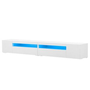 OKWISH TV stolek 240/38, 5/35, 5 cm bílý z MDF s LED osvětlením a symetrickým designem obraz