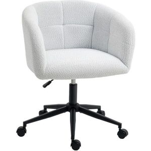 OKWISH KANCELÁŘSKÁ židle 65 x 59 x 75–85 cm krémová z polyesteru s otočným sedákem a kolečky obraz
