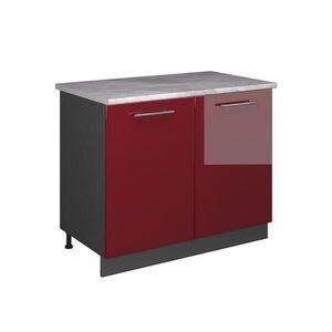 Vicco SKŘÍŇKA POD DŘEZ Fame-Line, Bordó červená vysoký lesk/Antracit, 100 cm, PD Mramor obraz