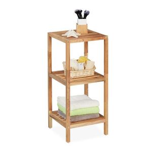 Relaxdays REGÁL Přírodní ořechové dřevo 3 police 79/36/36 cm obraz