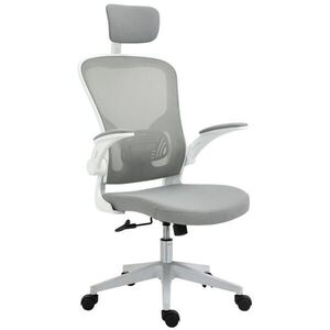 Vinsetto KANCELÁŘSKÁ ŽIDLE ergonomická kancelářská židle s houpací funkcí opěrka hlavy šedá obraz