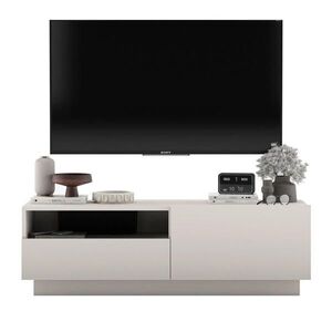 Meble Lindner TV stolek Enjoy Kašmír mat 120 cm se zásuvkou a soklem obraz
