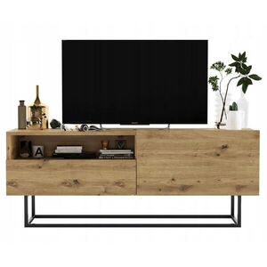 Meble Lindner TV stolek Enjoy Dub Artisan 120 cm se zásuvkou a kovovým rámem obraz