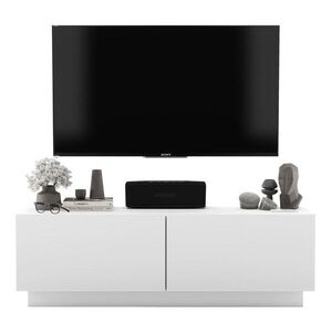 Meble Lindner TV stolek Enjoy Bílá mat 120 cm se soklem obraz