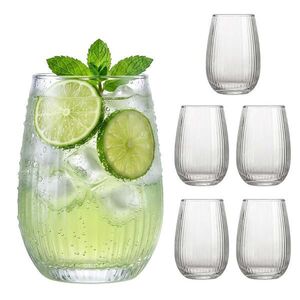 Relaxdays SKLENICE Průhledná 6ks-Set Sklo 400 ml obraz