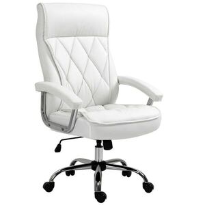 OKWISH KANCELÁŘSKÁ židle 66/69/121 cm bílá z kovu s houpací funkcí a nastavitelnou výškou obraz
