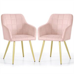 RAUMHIRSCH FURNITURE ČALOUNĚNÁ ŽIDLE, sada 2 ks, kovové nohy, růžová, zlatá 54/82/58 obraz