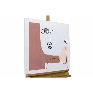 KUNSTLOFT RUČNĚ MALOVANÝ AKRYLOVÝ OBRAZ BÍLÝ/HNĚDÝ, 60/60 CM obraz
