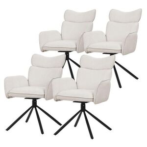 ML-DESIGN JÍDELNÍ ŽIDLE, sada 4 ks, otočné, béžové s látkovým potahem obraz