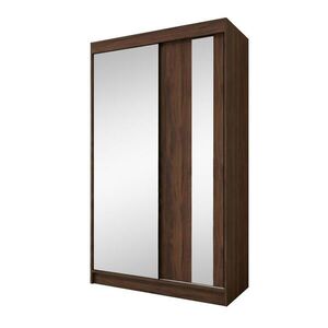 Beautysofa SKŘÍŇ S POSUVNÝMI DVEŘMI Gaja II se zásuvkami a zrcadlem, 120 / 216 / 61 cm, ořech obraz
