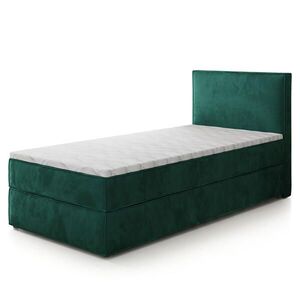 MASSENO AMERICKÁ POSTEL PELLIO 90x200 cm, s matrací a úložným prostorem, Lahvově zelená obraz